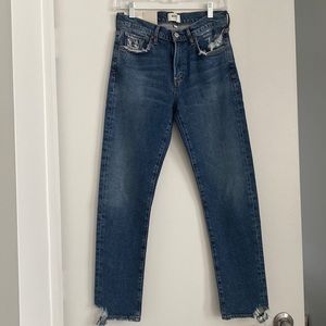 Agolde Toni straight blue jeans size 27 ankle frayed nwt
